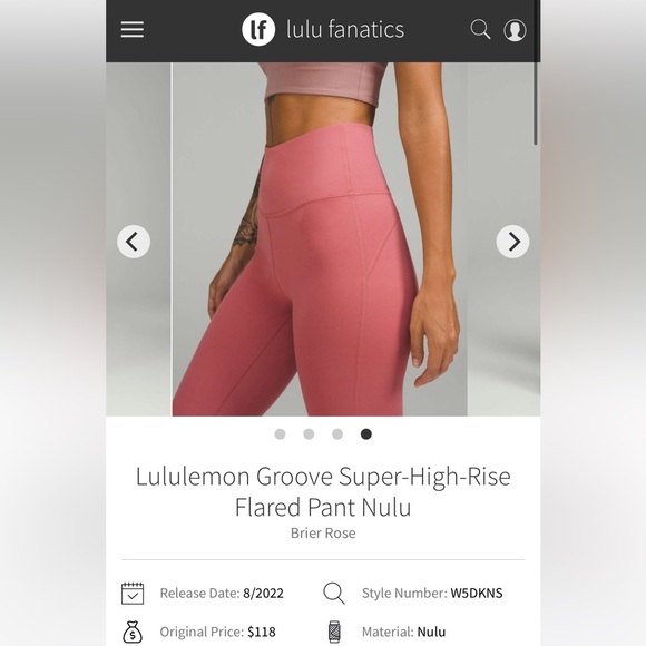 Lululemon Groove Super-High-Rise Flared Pant Nulu
Brier Rose - Picture 10 of 12